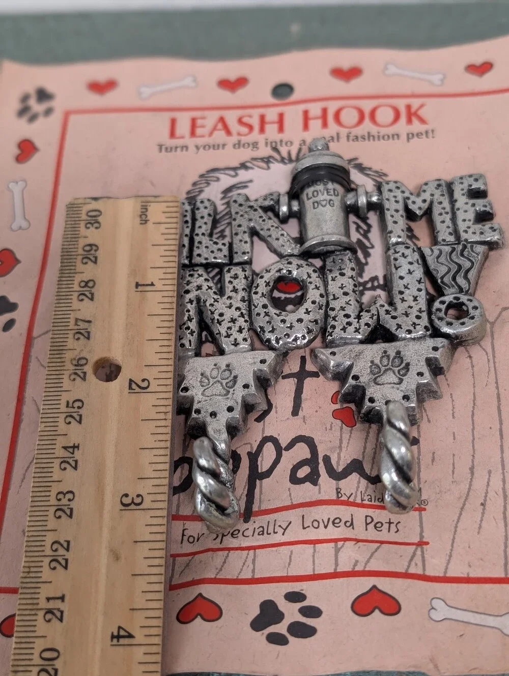Just Bepaws Walk Me Now Pewter Wall Two Hook Key Holder Dog Pet Leash Hanger